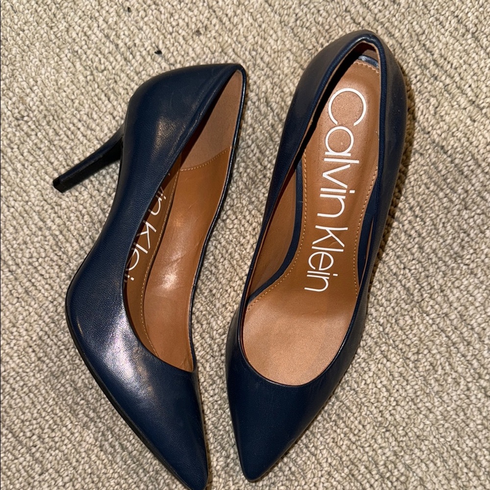 Calvin Klein Blue Stiletto Heels with Pointed Toe